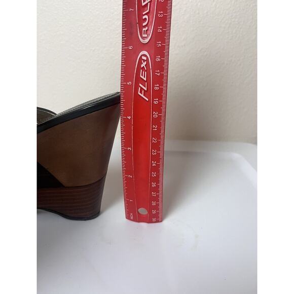 PRADA Black Leather Platform Wedge Sandals Ankle Strap Heels EU 39 US 9 - Picture 14 of 14